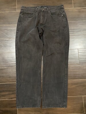 パンツ ROCAWEAR BLACK BAGGY JEANS SK8 Y2K JNCO Rocawear Y2K Baggy Jeans Embroidered Black Grunge Cybergoth Skate