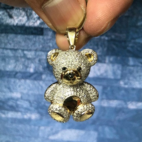 10k Yellow Teddy Bear Cute Pendant For Baby And Girls, 1.05ct Women's Pendant - 第 5/6 張圖片