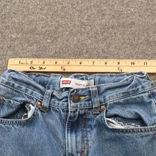 Levi's 550 Relaxed Boys Sz 12 Slim Jeans Blue Denim Adjustable 100% Cotton - Picture 9 of 10