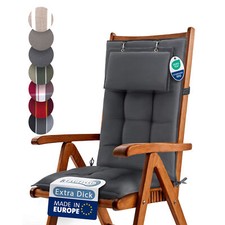 6er Set Auflage Sitzauflage Gartenstuhl Kissen Polsterauflage Stuhl Hochlehner