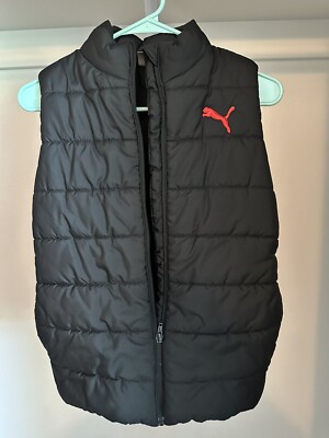 Black insulated puma vest, Youth medium 10-12, Great condition