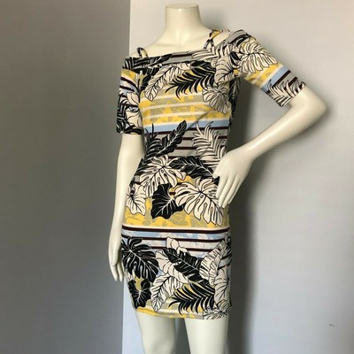 h&m black and yellow dress