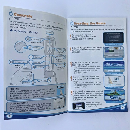 Wii Sports Resort Nintendo Manual Instruction Booklet no game FAST SHIPPING! - Picture 3 of 5