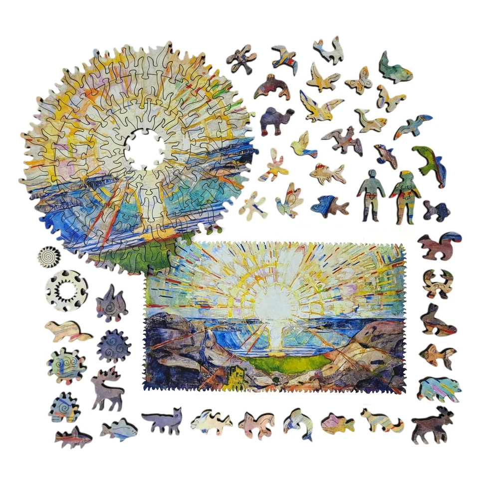Wooden Jigsaw Puzzle for Adults by FoxSmartBox - 323 Pieces - The Sun - Image 2 of 4