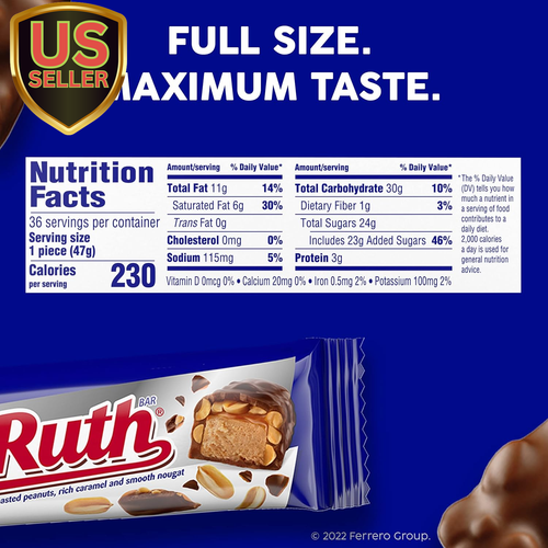 , Chocolatey, Peanut, Caramel, Nougat, Share Size Individually Wrapped Candy Bar - Picture 10 of 10