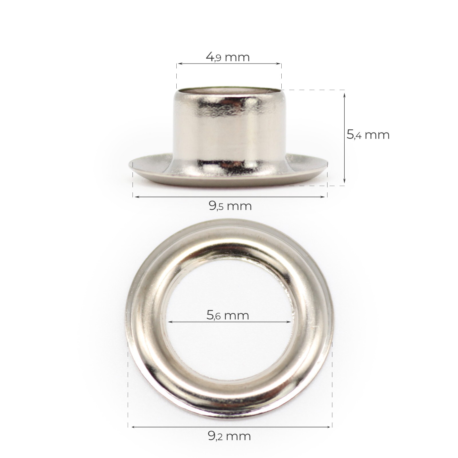 QUARKZMAN Ösen Set 40mm - 10 Stück Kupfer Ösen Für Planen & Stoff