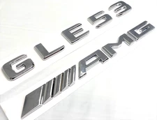 #2 CHROME GLE53 + AMG FIT MERCEDES LIFTGATE REAR TRUNK NAMEPLATE EMBLEM BADGE