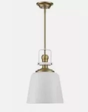SH Park Harbor PHPL3311GWAB - Pendants Indoor Lighting Gloss White Antique Brass