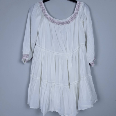 Free People Womens Sunbeams Mini Dress White Size Medium Boho - Main Image
