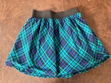 Girl's Size L 10-12 TOTAL GIRL Skirt Plaid Black/Green/Blue Cotton