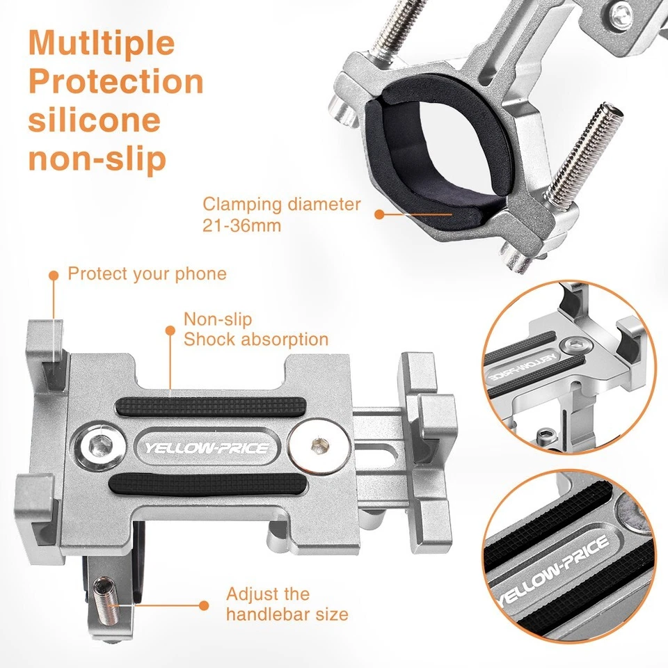 For Cell Phone Aluminum Motorcycle Bike Bicycle Holder Mount Handlebar GPS USA - Image 4 of 4