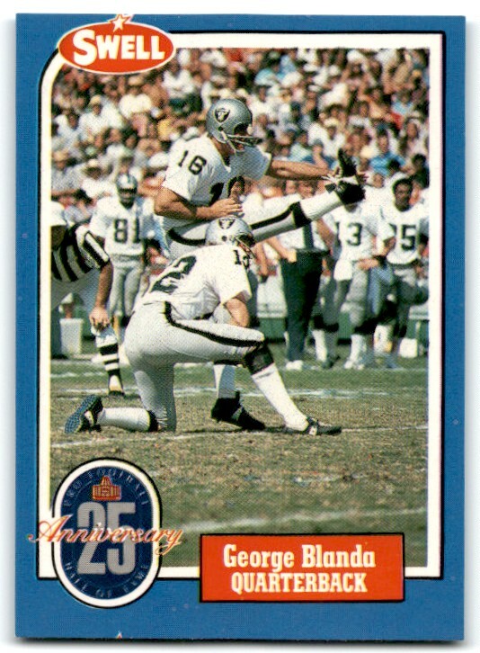 1988 SWELL GREATS GEORGE BLANDA OAKLAND RAIDERS #17
