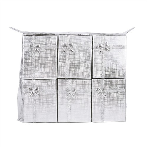 12pcs Silver Cardboard Jewelry Boxes Jewelry Set Gift Packing Case 9x7x3cm - Picture 10 of 16