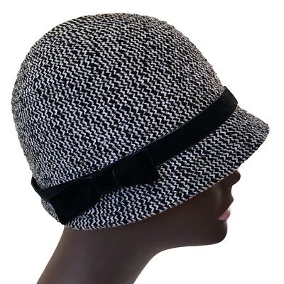 San Diego Hat Co B/W Woven Small Brim Bucket Style Women Hat  display picture 1