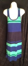 Gap Tank Dress Womens Size Small Stripes Blue Green Comfortable Sun Casual