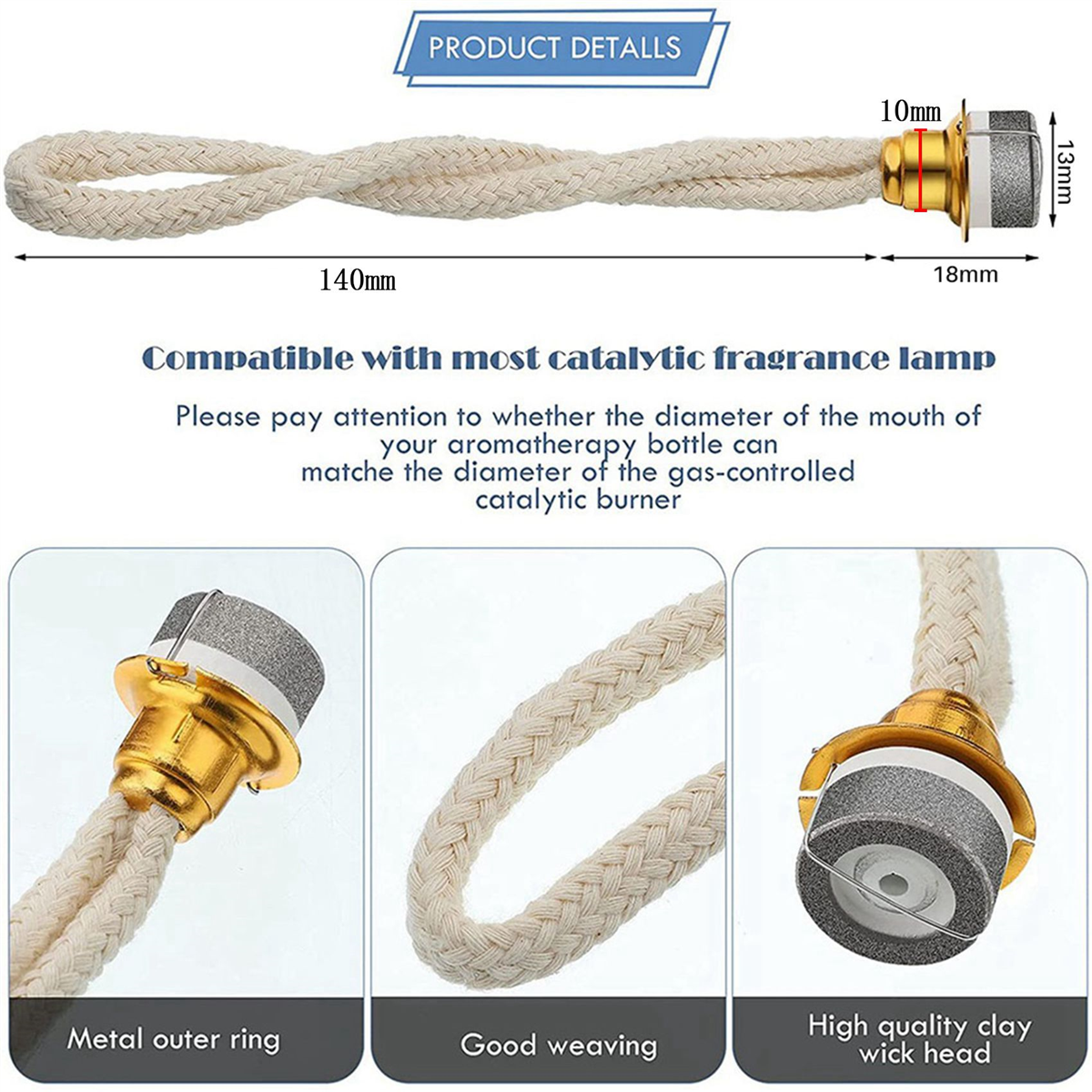 2 Pcs Oil Lamp Wick Fragrance Oil Lamp Wick Replacement Air Control