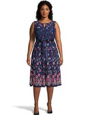 24A18 Just My Size 11920 Maria Gabrielle Women's Sleeveless Dress 4X Navy