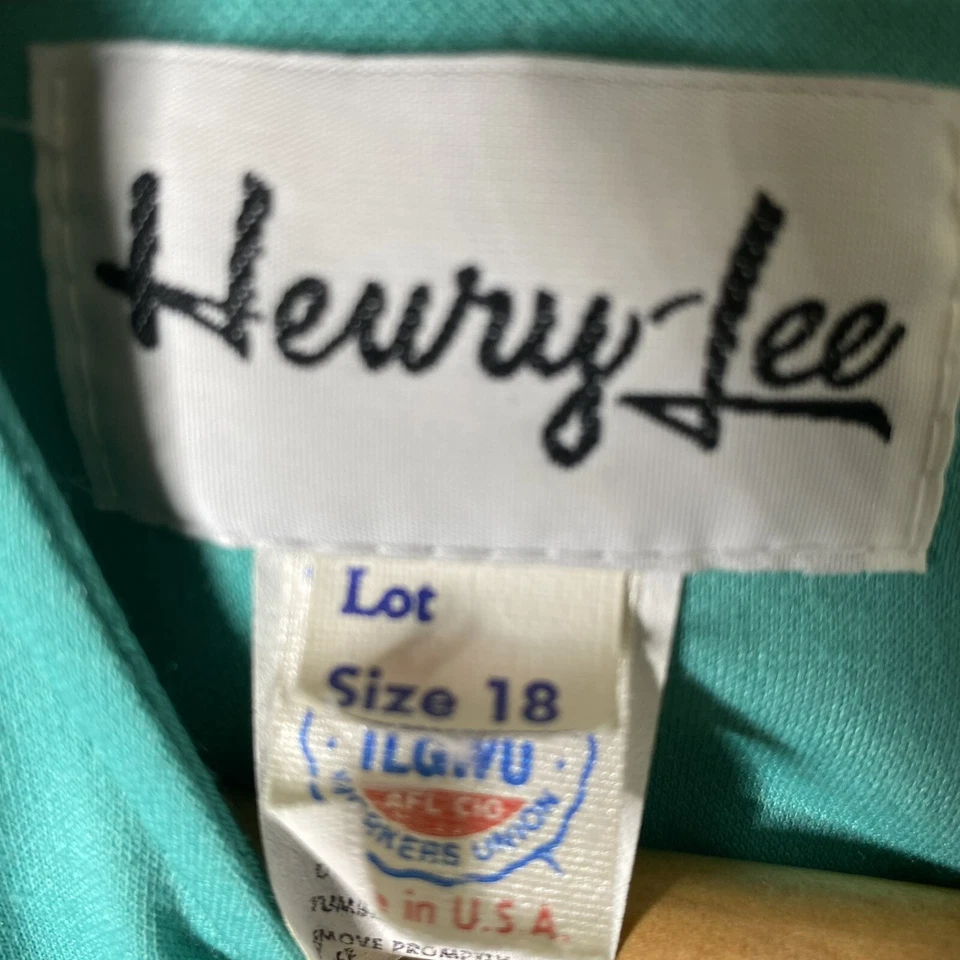 Винтажный 1970-х подпоясанный бирюзовый трикотажа Shift Mod платье Sz 18 Henry Lee - союз сделано в США - Изображение 3 из 4