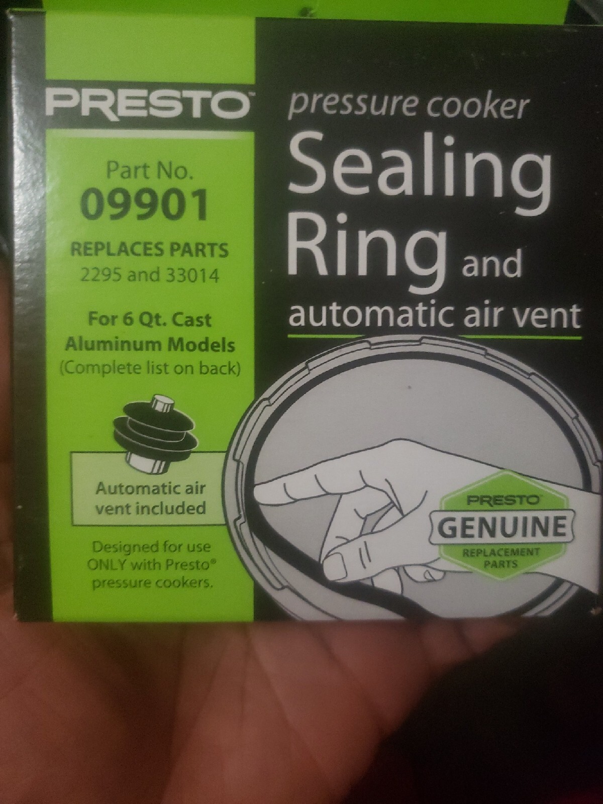 Presto Pressure Cooker 6 Quart Sealing Ring and Automatic Air Vent