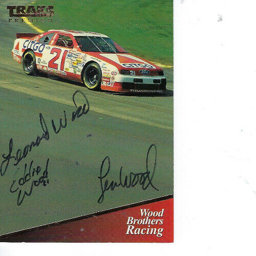LEN WOOD, LEONARD WOOD & EDDIE WOOD SIGNED 1994 TRAKS PREMIUM RACING #51 NASCAR - Picture 1 of 1