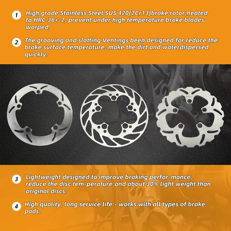 2 Front Brake Rotors Discs For YAMAHA XJ 650 1983-1984 XV 1000 Virago 1986-1995 — 第 3/4 张图片