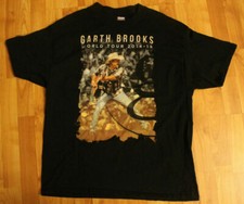 Garth Brooks 2-Sided World Tour 2014-15 Concert Black Tee Shirt XL Extra Large
