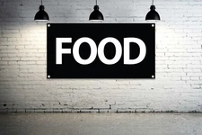 FOOD Generic Vinyl Banner Sign Festival Fair Carnival Guidance Signage Comida