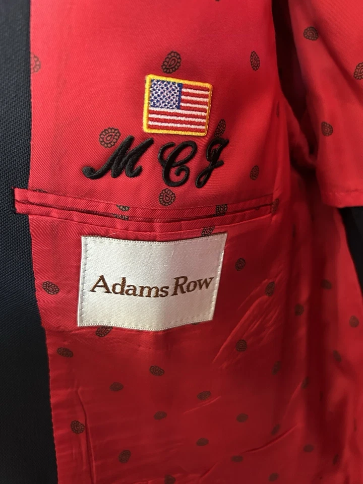 Adam Row темно-синий костюм куртка золото военного стиля кнопки в мужской размер 44L? - Изображение 3 из 4