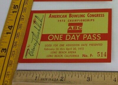 1972 Abc American Bowling Congress 1 Day Pass Ticket Championships Ebay