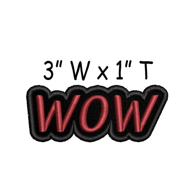 Wow Patch Embroidered Iron-on/Sew-on Applique, Gamer Vibes Gift