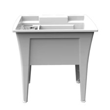 Laundry Sink 32 In. X 22 In. Polypropylene White New Heavy Duty Garage Utility