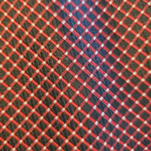 Bruno Piatelli Men's 100% Silk Necktie Red Black White Geometric Diamonds - Picture 9 of 10