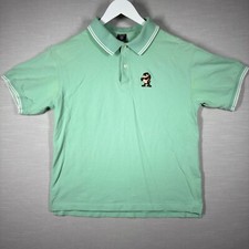 Vintage Warner Brothers Polo Large Teal Tasmanian Devil Taz 90s Looney Tunes