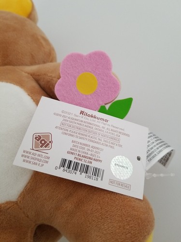 Peluche San-X Rilakkuma Happy Picnic 12,5" pollici nuovo etichetta Wirg - Foto 6 di 6