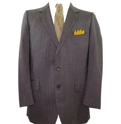 Brioni Roman Style Mens Wool Brown Striped Italian Blazer Jacket Sport Coat 40 R