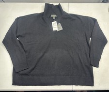 NWT 180 Charter Club Luxury Cashmere Black V-neckline Sweater Sz Large Petite