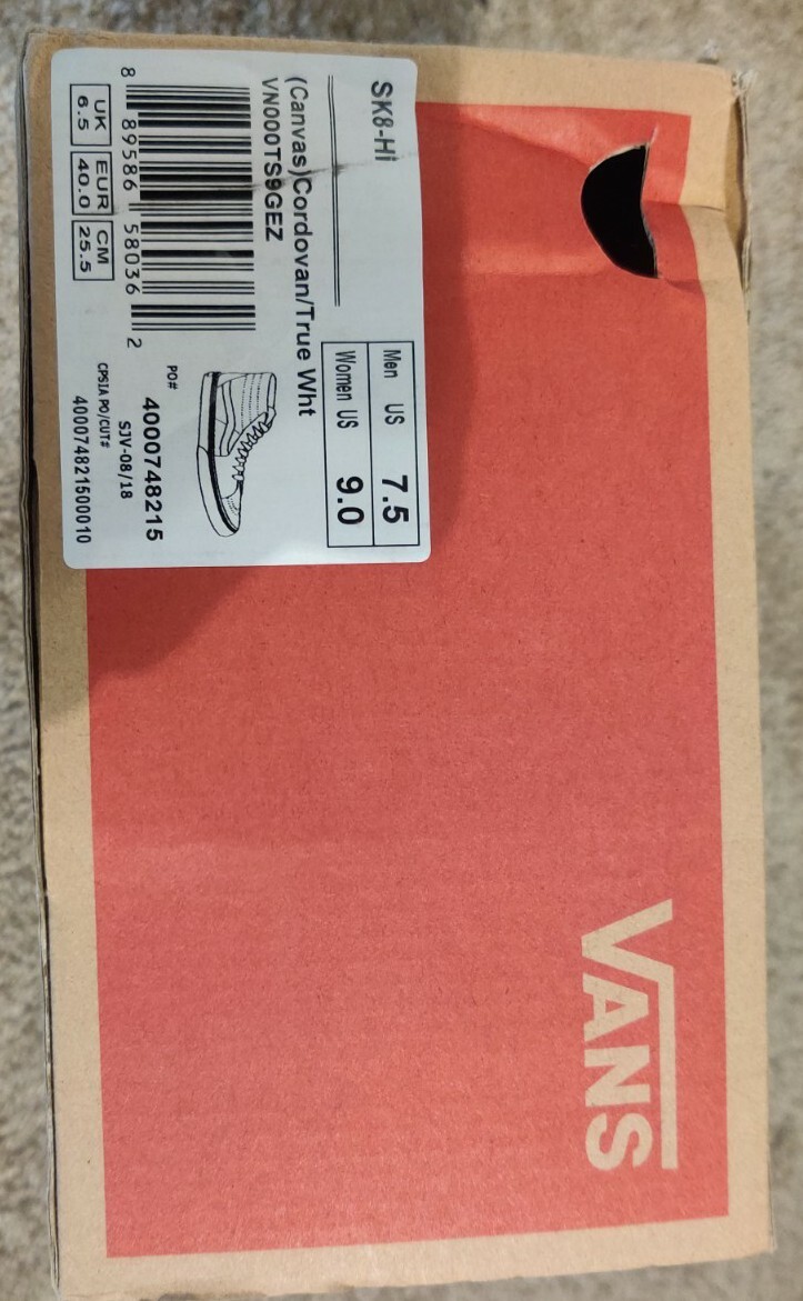 Size VANS Ward Hi High-Top Sneakers Burgundy Unisex Sneakers