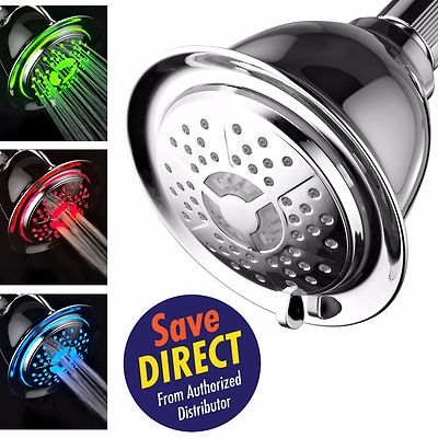 PowerSpa  LED High Pressure Shower Head with 4 Settings