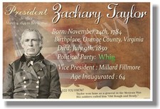 Presidential Series - U.S. President Zachary Taylor - New Social Studies Poster