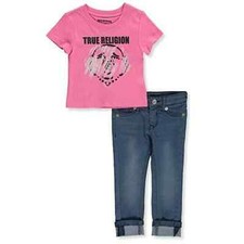 True Religion Girl's Glitter Streaks 2-Piece Pants Set Outfit