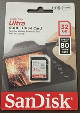 SanDisk Ultra UHS-I Card Black - 32 GB 80 Mb/s New In Original Packaging. *