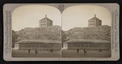 Sweden Skanstorget in foreground and castle, Goteborg, Sweden - Old Photo