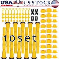 10x Gas Can Spout Kit Nozzle Vent Replacement For Plastic Gas Cans Old Style Cap