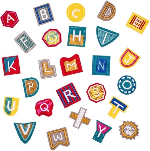 26pc A-Z Alphabet Letter Embroidered Patch Badge Sew Iron On Applique DIY Sewing - Picture 53 of 68