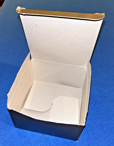 Lord & Taylor #18 Foldable Cardboard Gift Box Gold/Gray Color White Logo 5x5x3 - Picture 8 of 11