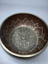 Handmade Tibetan Singing Bowl Hand Carved Lotus Meditation Sound Bath