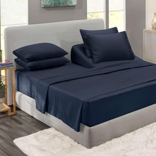 Flex King Sheets, 6 Piece Set - Hotel Luxury Sheets for Split King Bed, Super