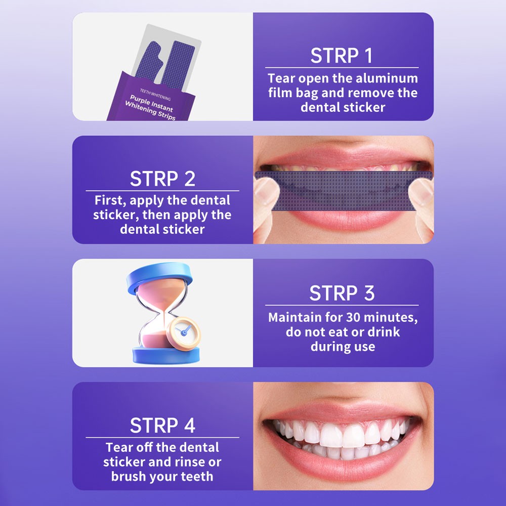 Hismile v34 Tooth Whitening Strips Teeth Whitening Strips, Purple Tooth Whiten