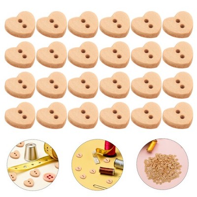 200 Pcs Mini Buttons for Crafts Christmas Wooden Ornament 2-hole Sewing