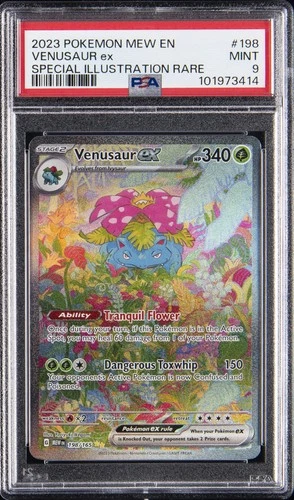 2023 POKEMON MEW EN-151 SPECIAL ILLUSTRATION RARE #198 VENUSAUR EX PSA 9